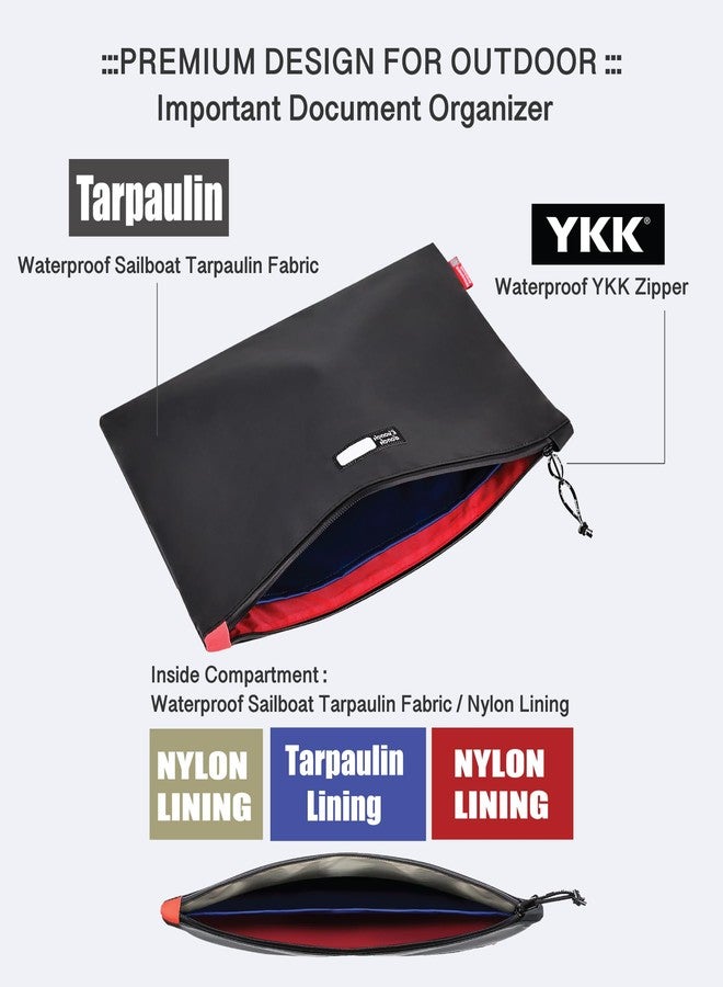 RE ROUGH ENOUGH Rough Enough Important Document Organizer Holder Bag File Folder Zipper Pouch with 2 Pocket for A4 Paper Notebook Travel Business Office Home Water Resistant - Image 5