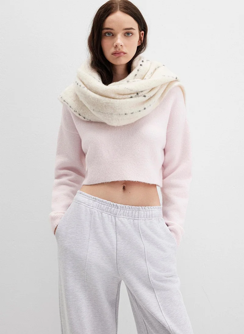 MAVI Wool Mix Pink Crop Sweater