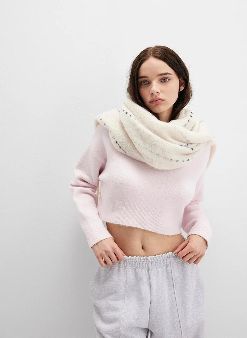 MAVI Wool Mix Pink Crop Sweater