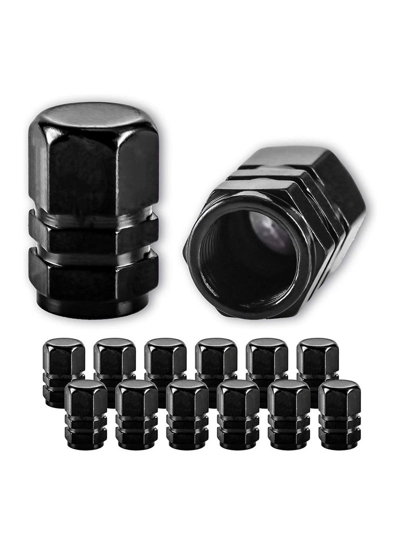 Y&D Stem Caps Cover, SYOSI Car Tire Valve Caps, 12Pcs Air Universal for Cars, SUVs, Bike, Trucks and Motorcycles Black - Image 1