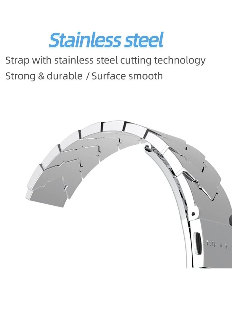 Strap Compatible Xiaomi Mi Band 6/5/4/3, Replacement Bracelet Wristbands for Mi Band 6 Correa NFC Global Version Metal Stainless Steel (Black) - Image 5