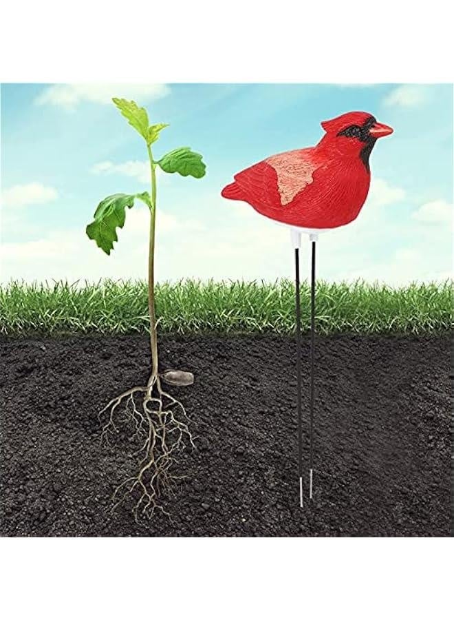 Cute Bird Soil mois ture Sensor Meter , avoid Over/Under Watering with Automatic Alarm , Indoor & Outdoor Use , for long-lasting Metal(Red)  - Image 2