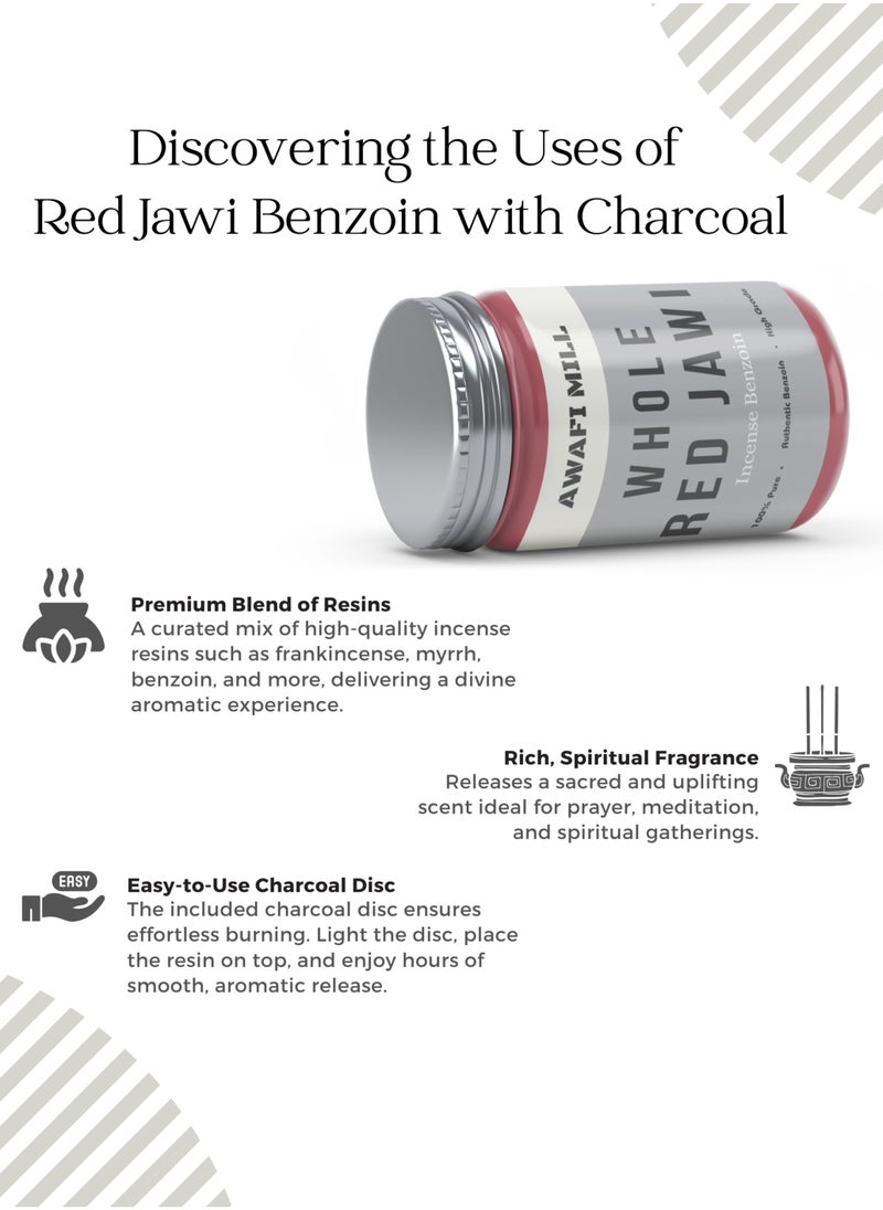 Awafi Mill - Red Jawi Benzoin Incense | Pure and Aromatic Resin with Charcoal Tablet - Image 1
