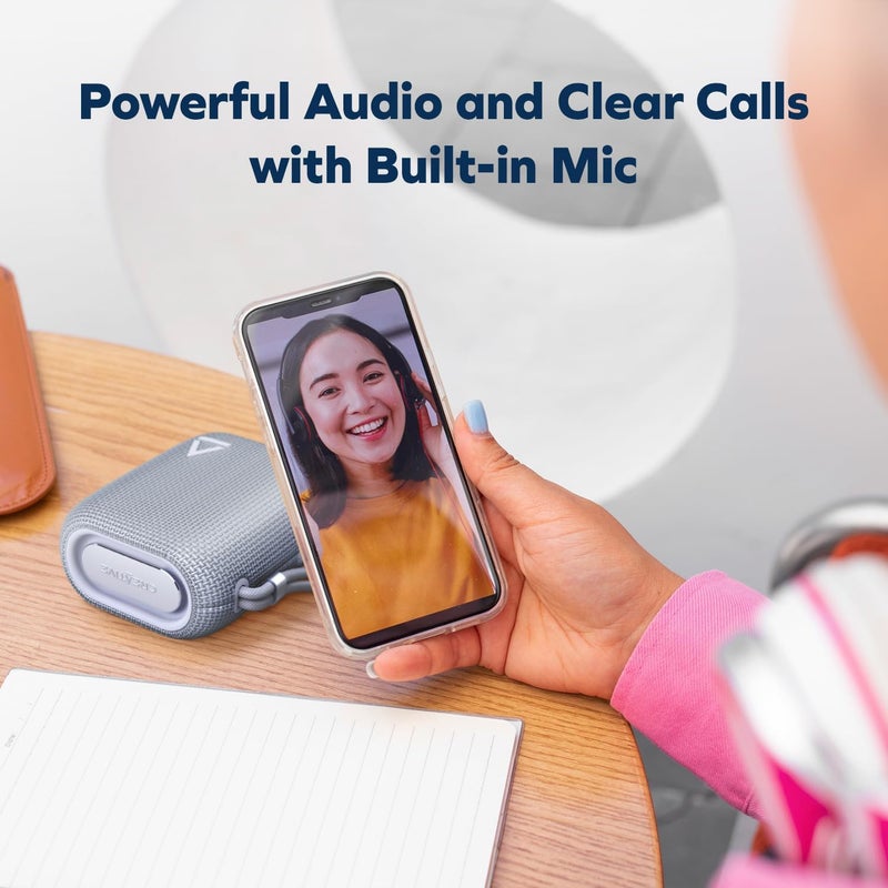 كريتيف مكبر صوت كريتيف MUVO Flex المحمول المقاوم للماء بتقنية بلوتوث 5.3 مع Auracast، عمر بطارية يصل إلى 10 ساعات، مقاومة للماء بمعيار IP67، وأداء باس قوي (رمادي) - Image 4