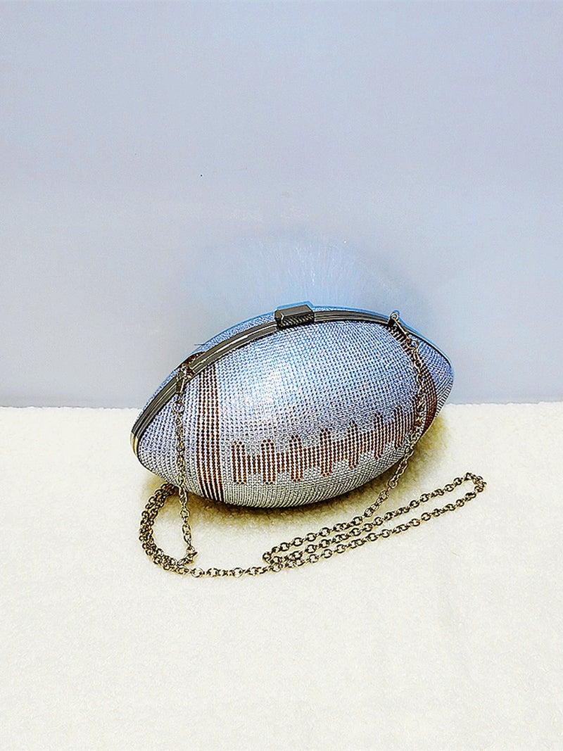 Rugby Bag High-Grade Diamond-Encrusted Women'S Dinner Bag Fashion Banquet Party Wedding Bride Bag - Image 1