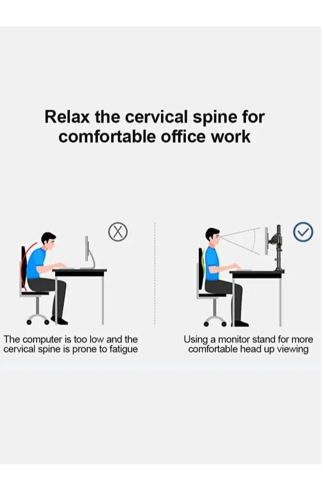 Snooe حامل ذراع شاشة مفرد دوار وإمالة كاملة الحركة مع مشبك وقاعدة جروميت لشاشة مقاس 13-32 بوصة - Image 4