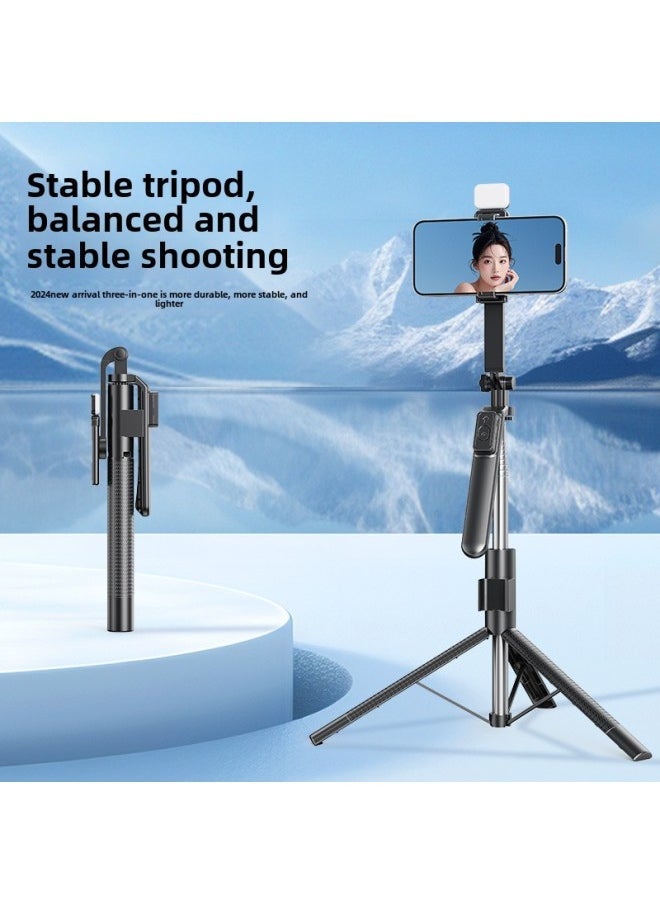 G20 Mobile Phone Selfie Stick Anti-shake Quadripod Bluetooth Mobile Phone Live Tremolo 360 Degree Light Filling Handheld Floor Bracket-Color:2.1m Tripod + Handle + Single Square Light - Image 2