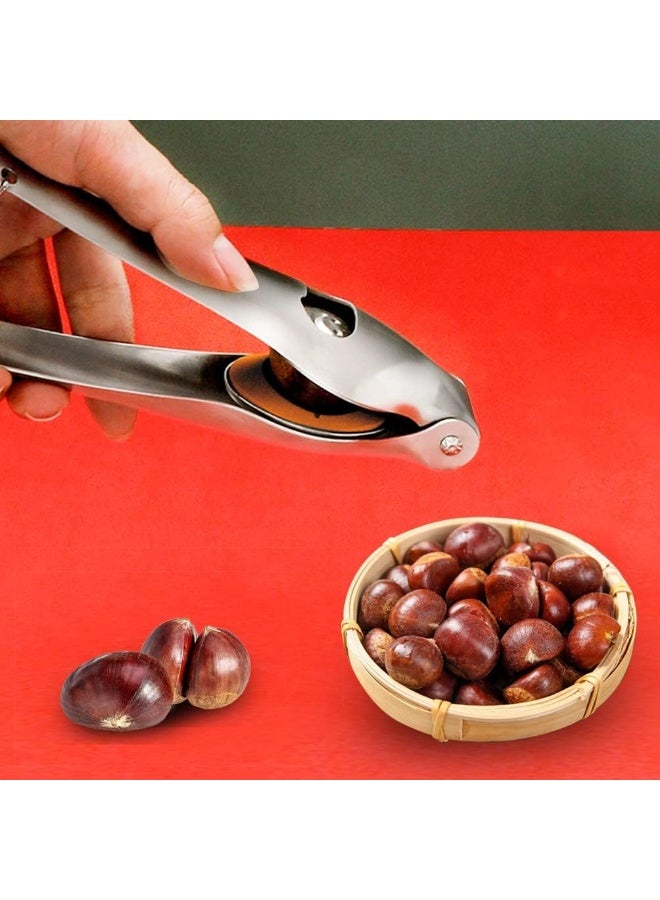 KASTWAVE Heavy Duty Chestnut Opener Nutcracker Tool, Stainless Steel Walnut & Nut Sheller with Ergonomic Handle, Easy to Use Peeler for Pecans, Hazelnuts, Almonds, Multipurpose with Bottle Opener - Image 2