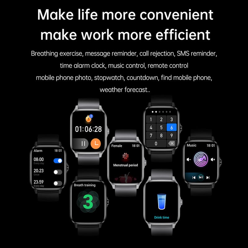 HK23 1.85'' Smartwatch Sports Watch with Touchscreen Intelligent Watch with BT5.0 Calling Sleep Monitoring Watch Fitness Tracker for Heart Rate with Multiple Sports Modes IP67 Waterproof Compatible - Image 3