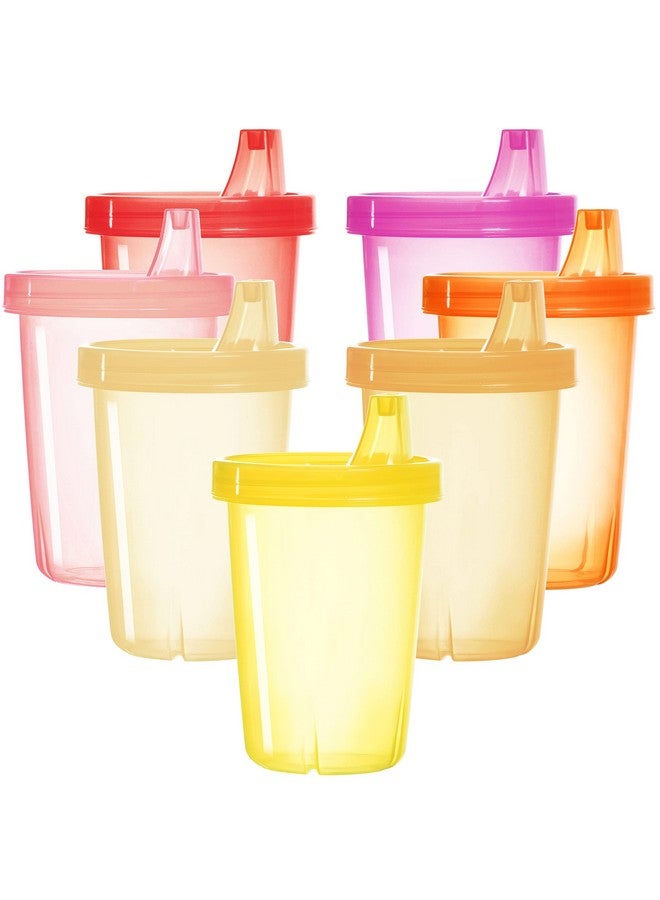 Youngever 7 Pack Kids Sippy Cups Sippy Cups For Infant Kids Toddler 7 Pink Color Sippy Cups - Image 1