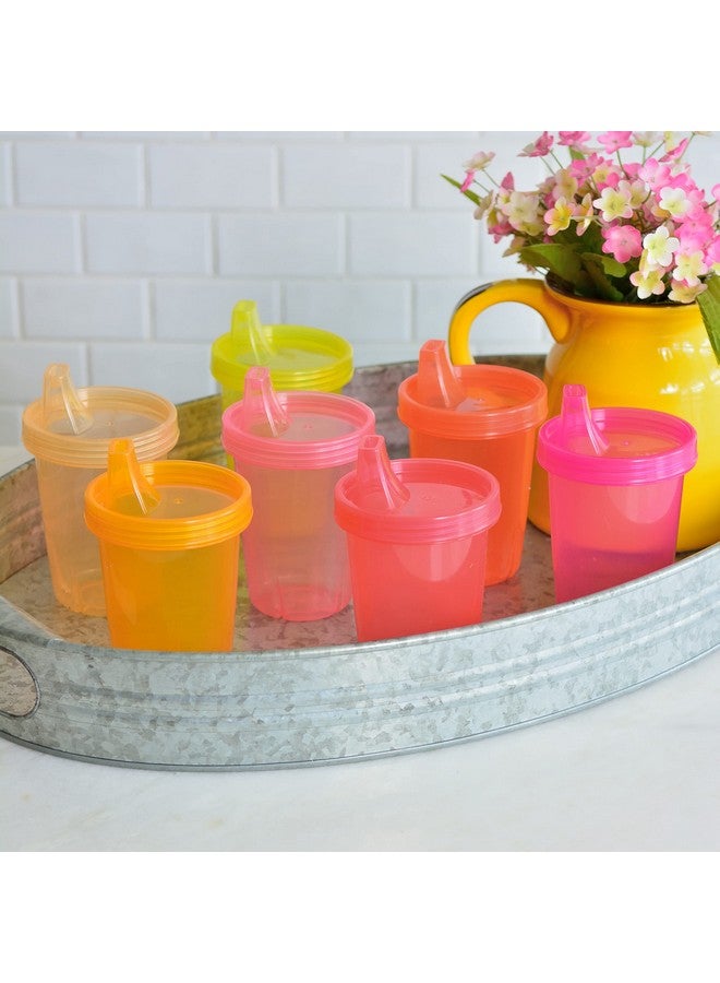 Youngever 7 Pack Kids Sippy Cups Sippy Cups For Infant Kids Toddler 7 Pink Color Sippy Cups - Image 3
