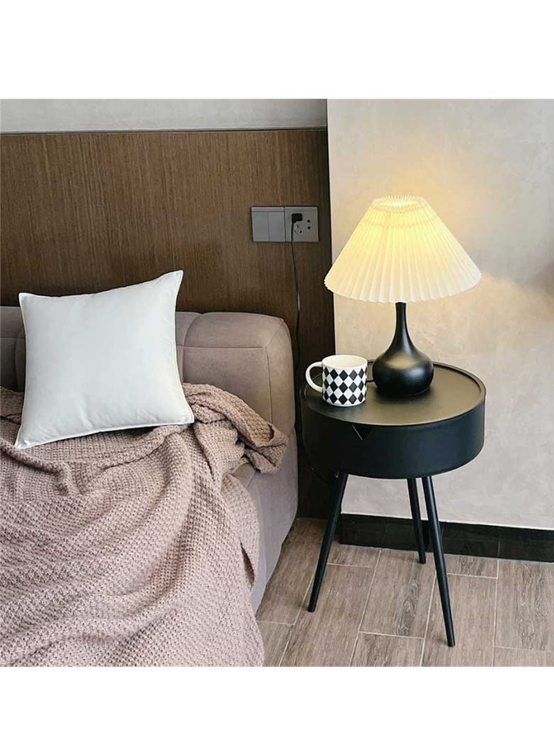 Generic Circular side table with storage space, small sofa in living room or outdoor terrace, coffee table by side, mini bedside table in bedroom with small space [black].  - Image 3