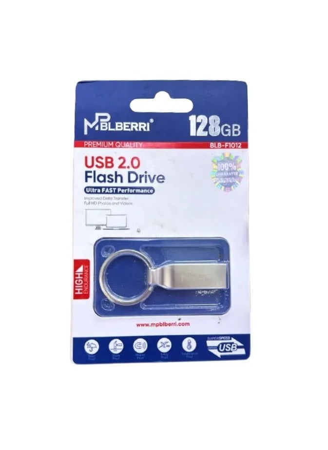 MP BLBERRI 128GB USB 2.0 Flash Drive Silver Color 