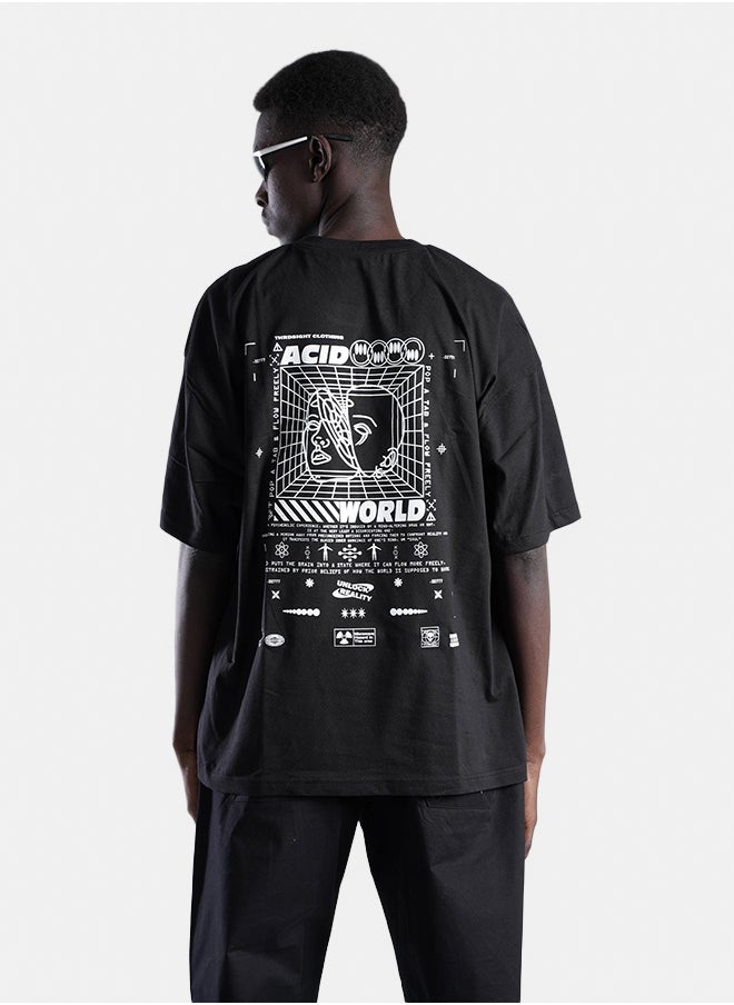BLACK EDITION - UNISEX ACID WORLD OVERSIZED T-SHIRT - Image 1