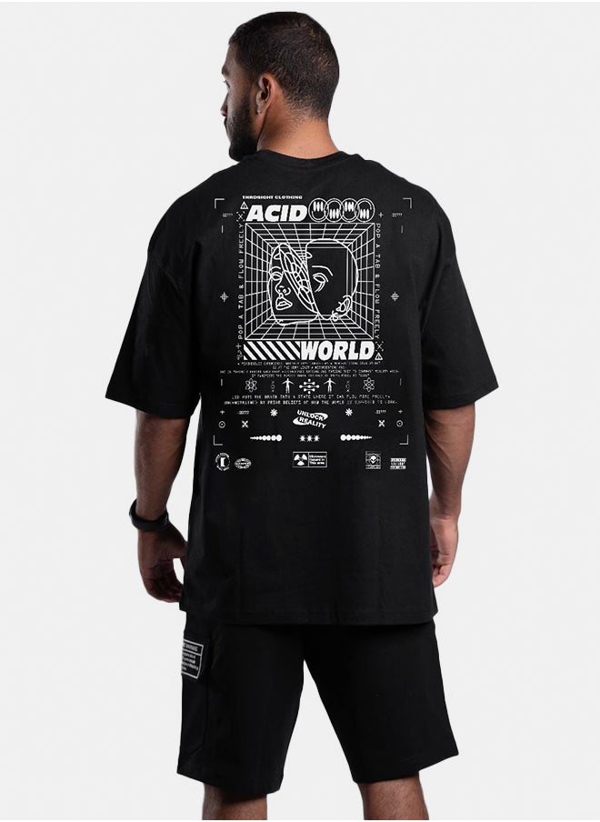 BLACK EDITION - UNISEX ACID WORLD OVERSIZED T-SHIRT - Image 1