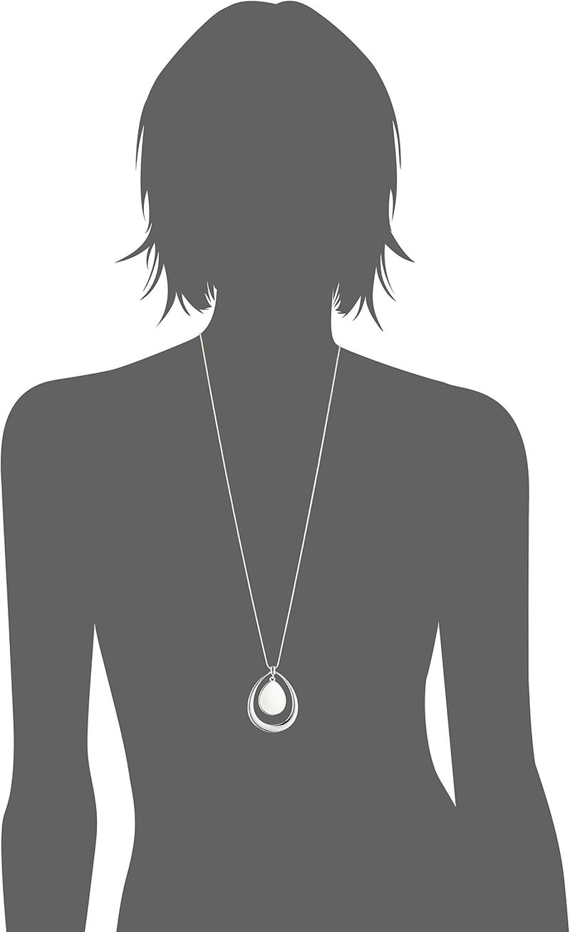 Nine West Women's Silver Adjustable Pendant Necklace - Image 3