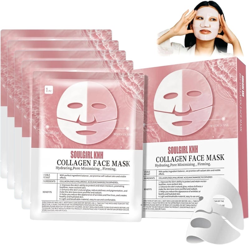 Calyrex BioCollagen Face Mask Deep Collagen Anti Wrinkle Lifting Overnight Mask Collagen Face Mask Collagen Real Deep Mask For Elasticity Firming Hydrating Facial Sheet3 Pcs - Image 1
