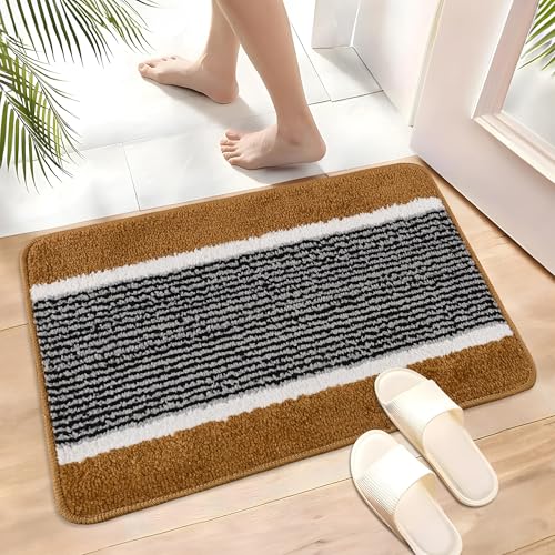 Kuber Industries Microfiber Pack of 6 Anti-Skid Water-Absorbent Door Rectangular Mats for Home,16x24 Inch Durable Main Entrance Footmats for Bathroom,Living Room & Office,Micro Wings Lining,Golden - Image 2