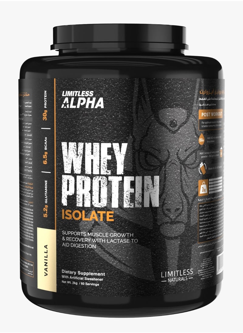 LIMITLESS Alpha Whey Protein Isolate - Vanilla 2 KG 