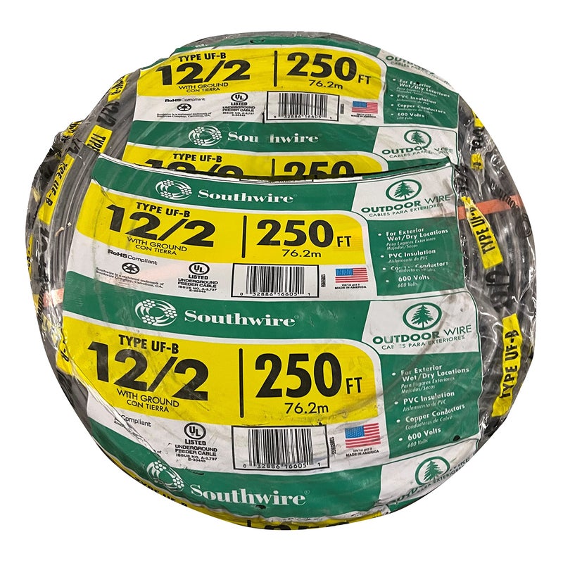 Southwire 13055955 250' 12-2 UFW/G Wire, Gray, 250 Feet - Image 2