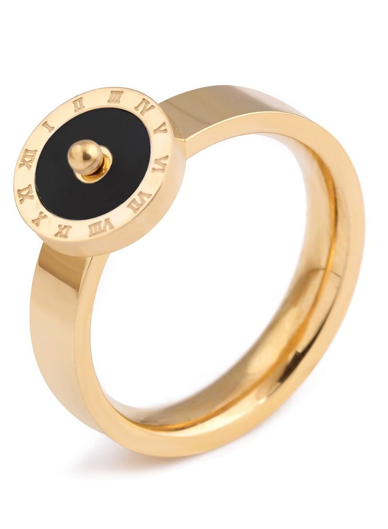 Loquat Stainless Steel Solid Polished Signet Ring