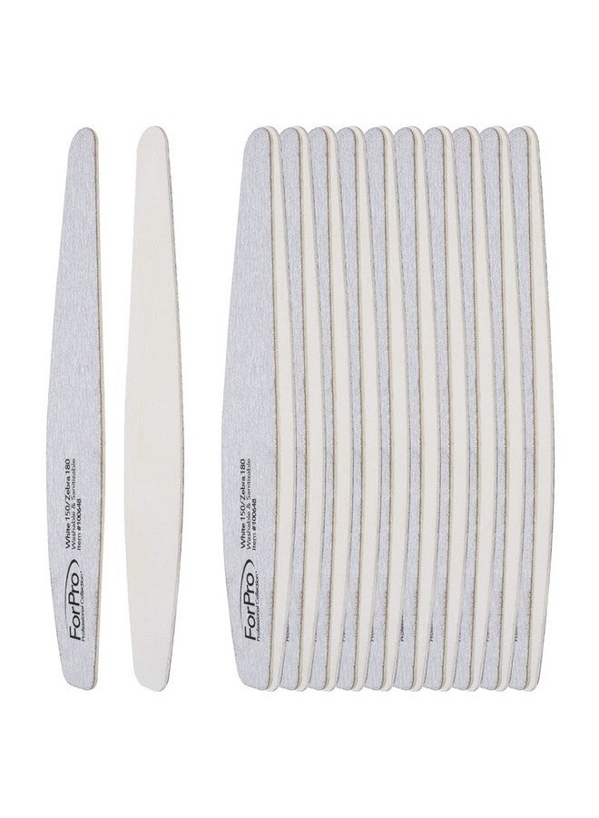 ForPro Professional Collection Expert One & Done Wood File, White 150 Grit/Zebra 180 Grit, Manicure & Pedicure Nail Files, 7” L X 1.25“ W, 50-Count - Image 2