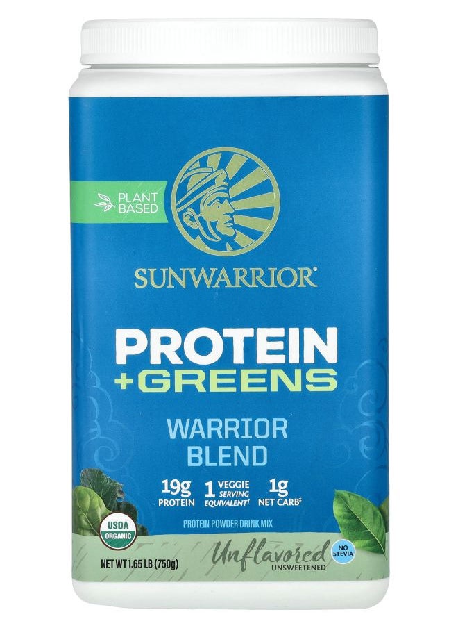 Sunwarrior Warrior Blend Protein + Greens Unflavored 1.65 lb (750 g) 