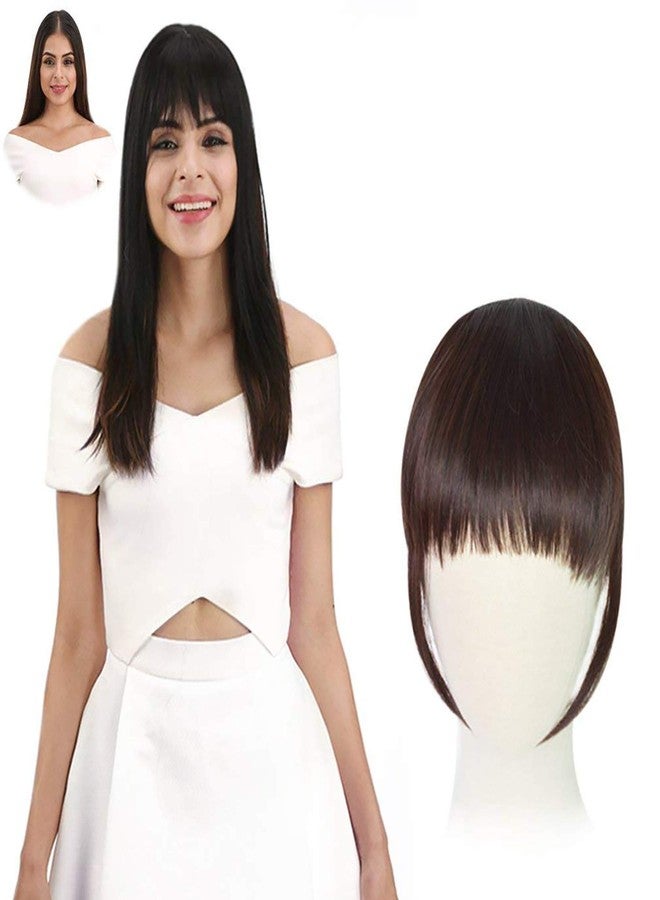 Ekan Clip On Clip in Synthetic Front Hair Bang Fringe Hair Extension for Women (Dark Brown), 15 Gram Pack of 1 - Image 4