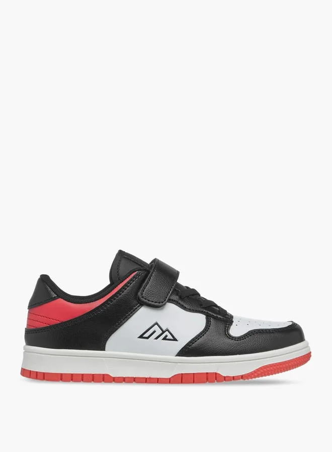 Boys Panelled Sneakers with Hook and Loop Closure