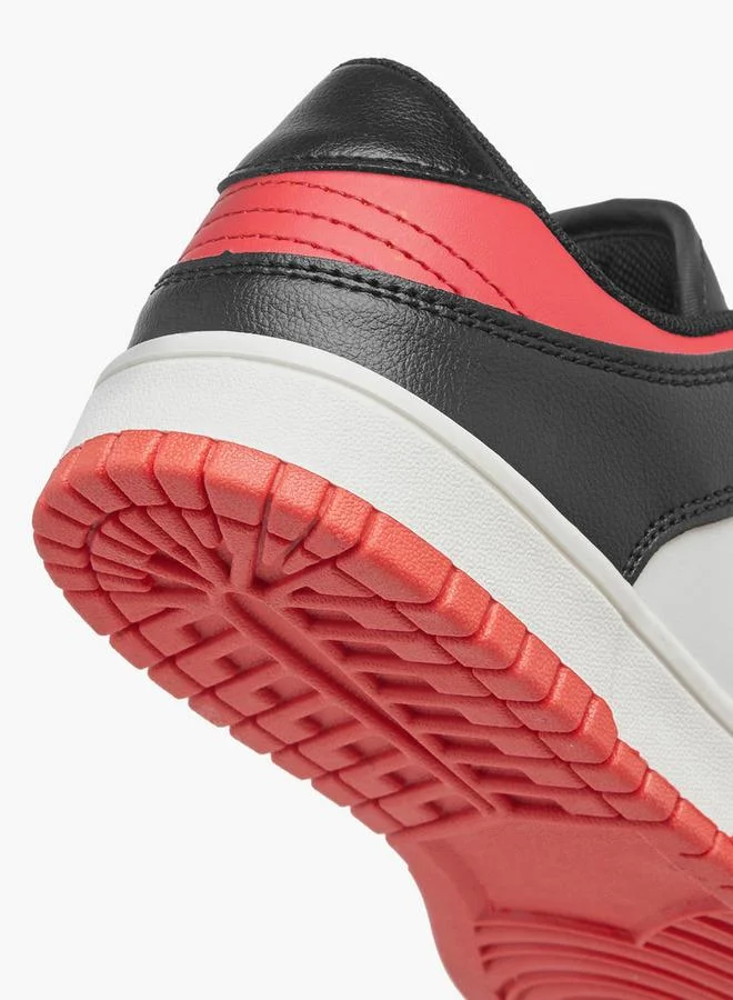 Oaklan by Shoexpress RED Kids Panelled Sneakers With Hook And Loop Closure  | Best Price UAE