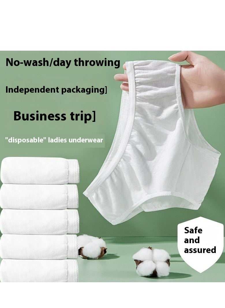 10 Pack Set Women's Disposable Briefs Pregnant Confinement Postpartum Sterile High Stretch Panties Mid-waist Hygiene Soft Underpants Individual Package Underwear White  - Image 2