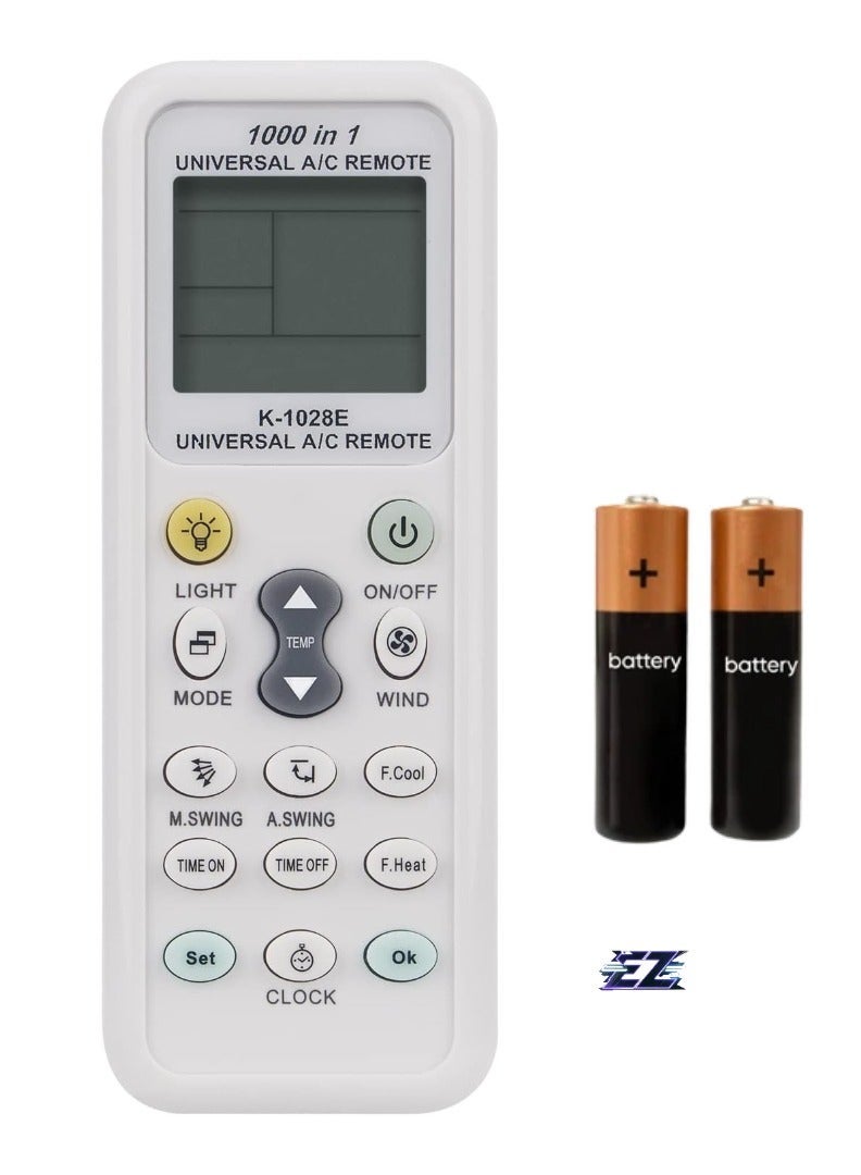 PopZa K-1028E All-in-One Universal Remote Control for Midea, Gree, and LG Air Conditioners – Includes Battery - Image 1