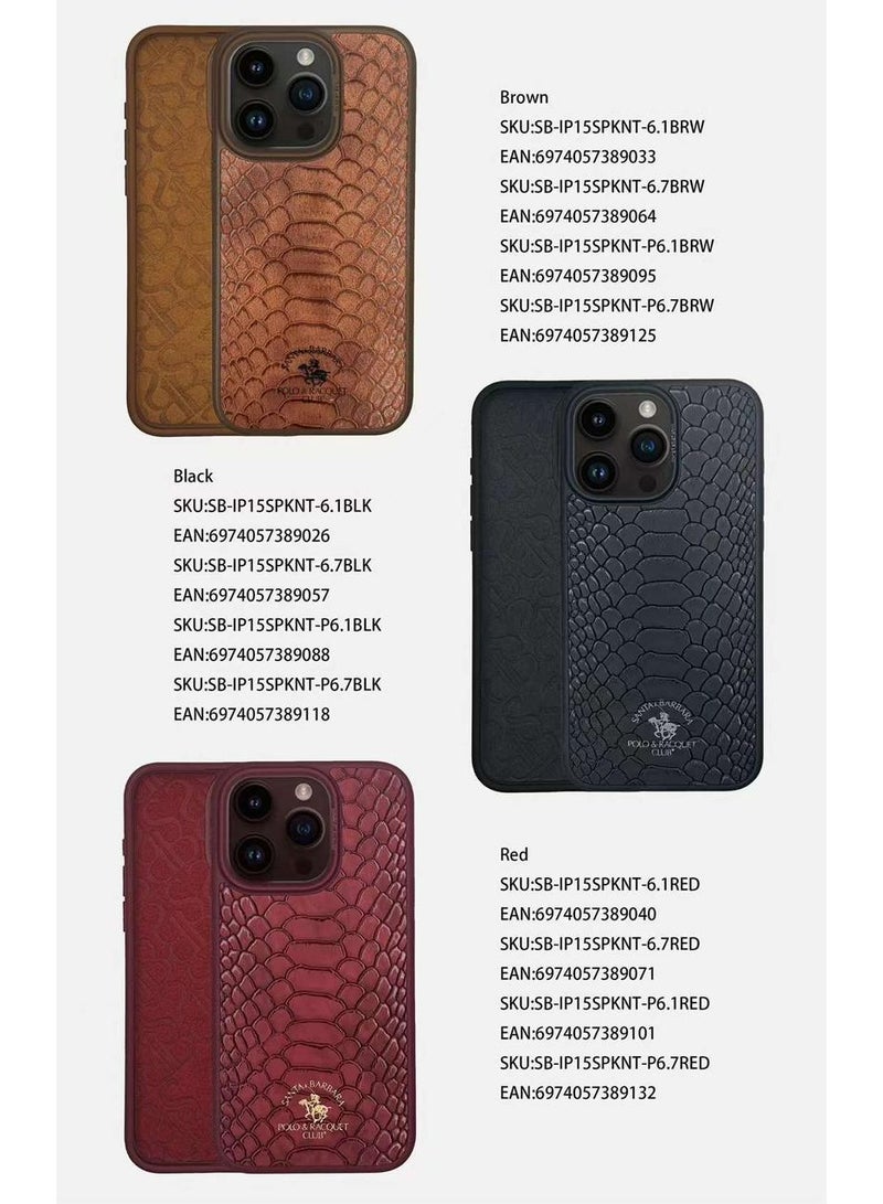 SANTA BARBARA POLO & RACQUET CLUB Santa Barbara Polo & Racquet Club Knight Series Genuine Leather Case for iPhone 13 Pro Max | Classic Business Design, Shockproof TPU, Scratch-Resistant, Vintage Embroidered Finish - Green - Image 5