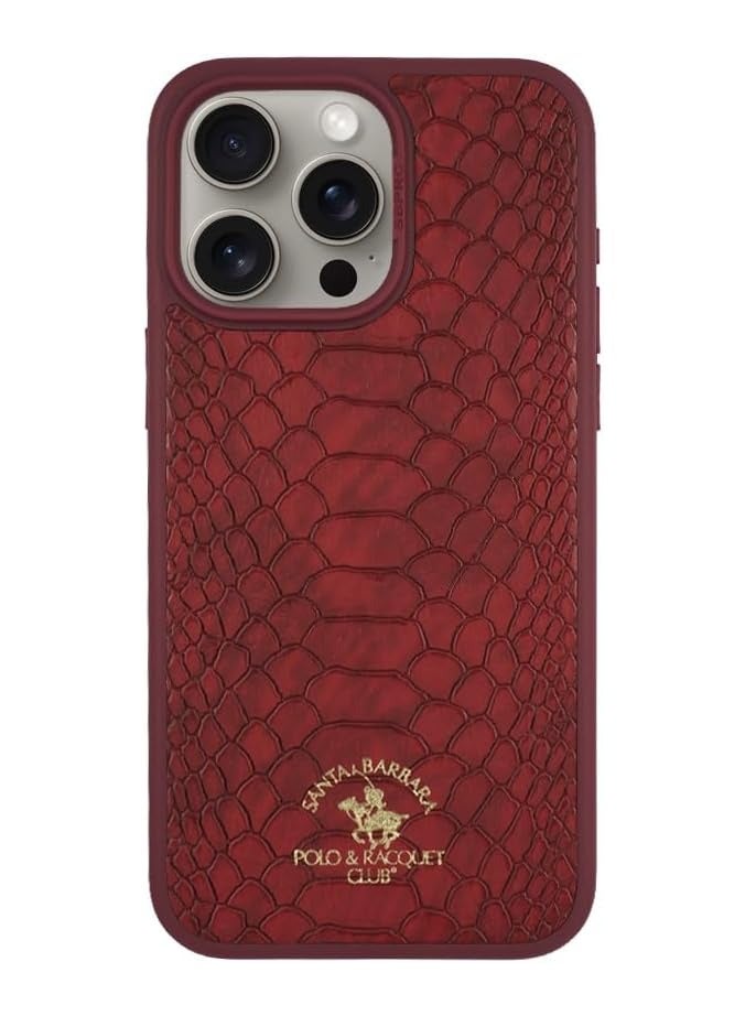 SANTA BARBARA POLO & RACQUET CLUB Santa Barbara Polo & Racquet Club Knight Series Genuine Leather Case for iPhone 13 Pro Max | Classic Business Design, Shockproof TPU, Scratch-Resistant, Vintage Embroidered Finish - Green - Image 4