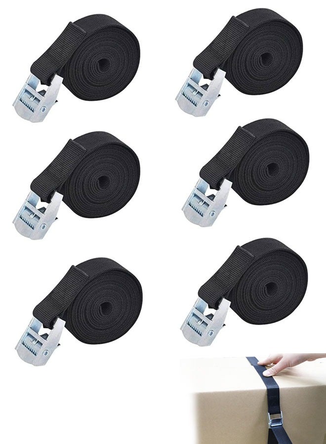 Lashing Strap 2.5cmx3M, Cam Buckle Tie Down Straps Heavy Duty Secure Straps up to 100KGS Capacity for Bicycles, Motorcycle, Kayak, Trailer, Cargo, Truck, Luggage 6Pcs