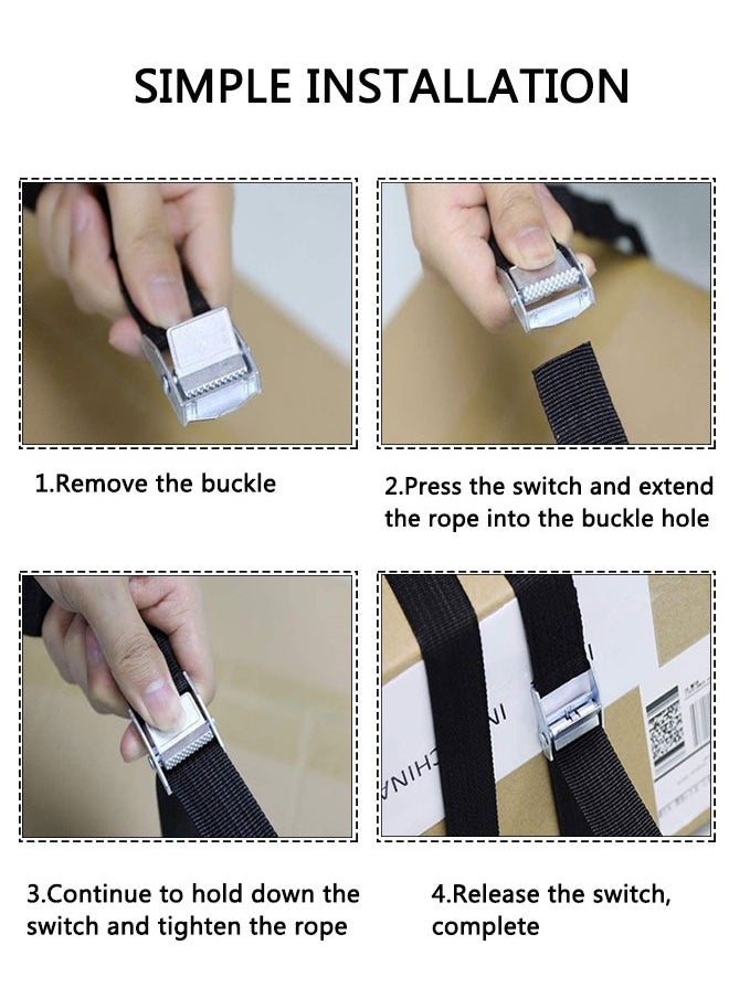 وهاواي - Lashing Strap 2.5cmx3M, Cam Buckle Tie Down Straps Heavy Duty Secure Straps up to 100KGS Capacity for Bicycles, Motorcycle, Kayak, Trailer, Cargo, Truck, Luggage 6Pcs - Image 1
