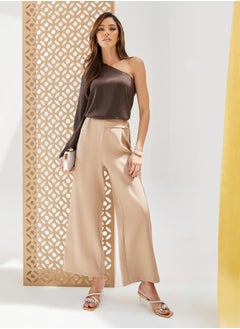 Styli Textured One Shoulder Asymmetric Neck Top  - Image 2