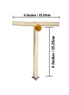 Sage Square Sand Wooden Perch For Birds And Trainning, Natural Wood And Safe For Birds (Small Birds)  - Image 2