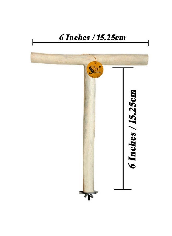 Sage Square Sand Wooden Perch For Birds And Trainning, Natural Wood And Safe For Birds (Small Birds)  - Image 2