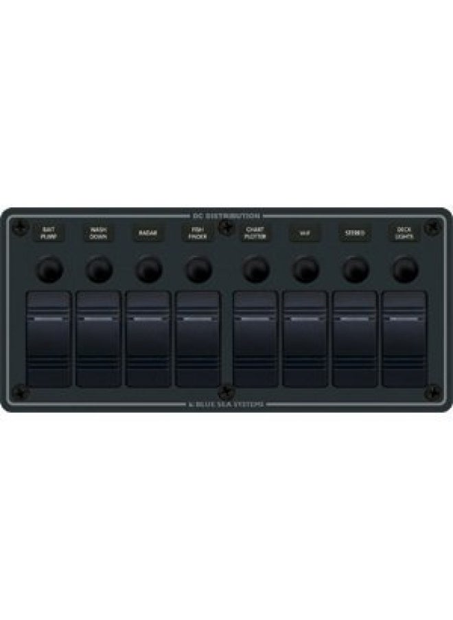 Blue Sea Systems Blue Sea Systems Water Resistant Circuit Breaker Panel 8 Position Black  - Image 2