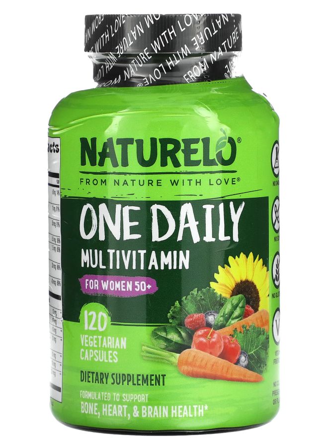 NATURELO Premium Supplements One Daily Multivitamin For Women 50+ 120 Vegetarian Capsules 