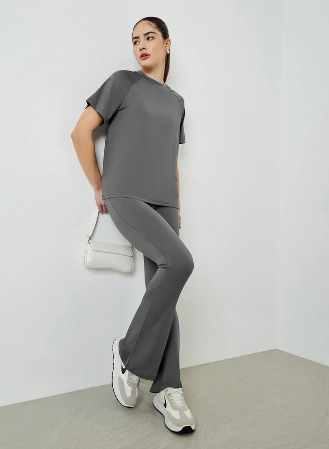Grey Short Sleeve T-Shirt and Leggings Co-Ords