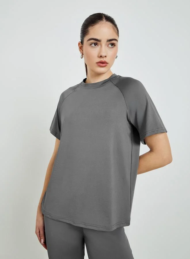 Styli Grey Short Sleeve T-Shirt and Leggings Co-Ords