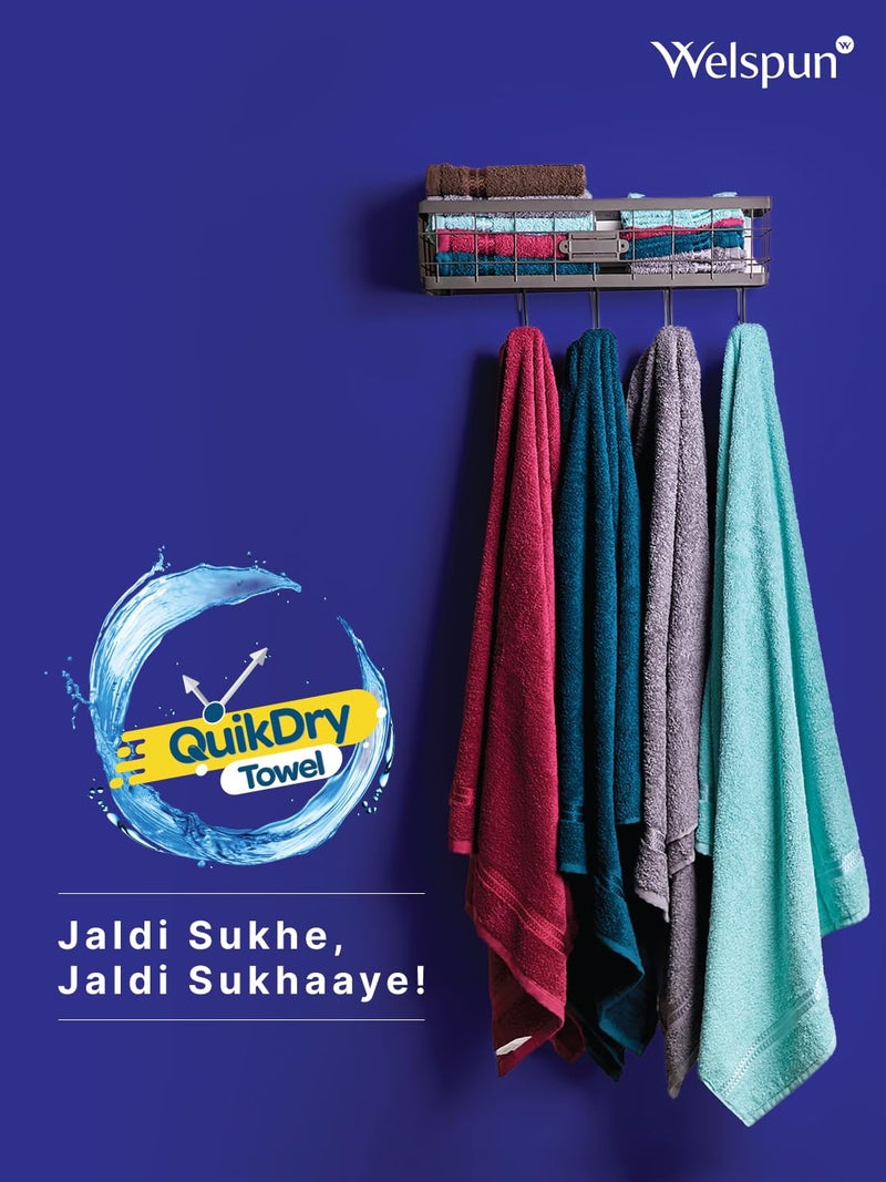 Welspun 100% Cotton Quick Dry Bath Towel | High Absorbency Super Soft, Fast Drying Towels for Bath | 380 GSM Large Size 1 Piece Bath Towel for Men and Women | Sized 70cm X 150cm Navy Blue - Image 5