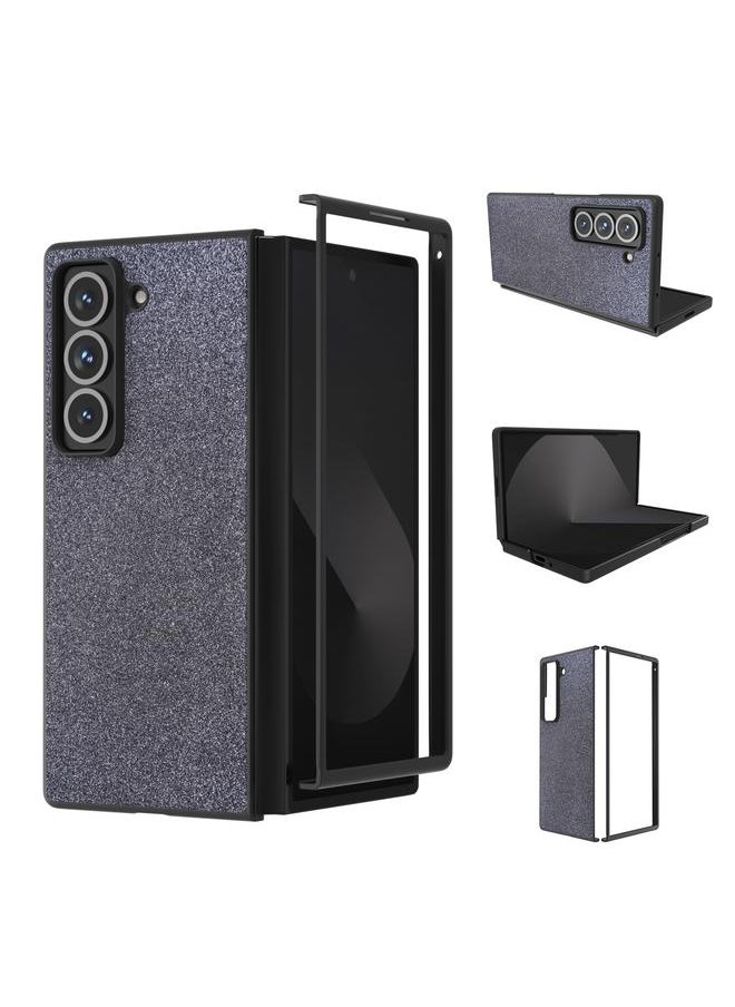Zaboon For Samsung Galaxy Z Fold Special Black Frame Glitter Shockproof Phone Case(Black) 