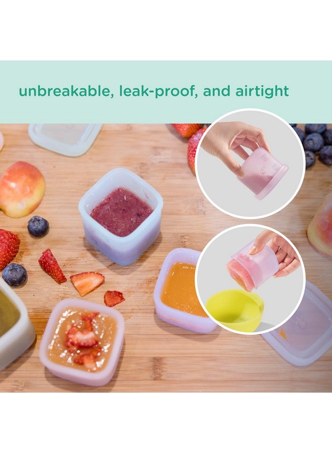 Olababy Clear Sense Silicone Storage Containers 4pk for Baby Food, Snacks, Formula, Puree, Sauce & More | Micro Plastic & BPA-Free | Daycare Essentials for Toddlers and Kids (Blueberry, 4 oz / 120 ml) - Image 2