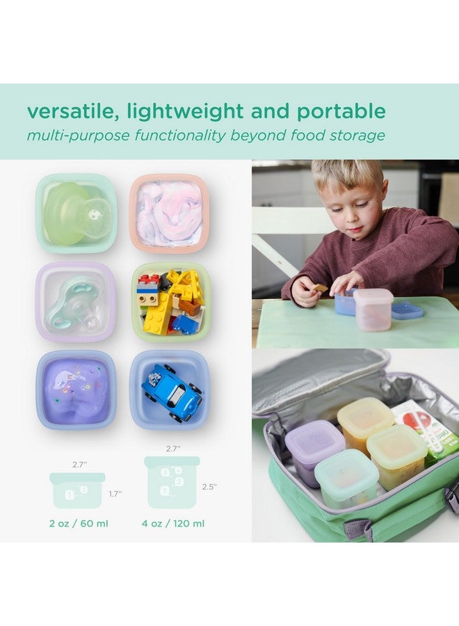 Olababy Clear Sense Silicone Storage Containers 4pk for Baby Food, Snacks, Formula, Puree, Sauce & More | Micro Plastic & BPA-Free | Daycare Essentials for Toddlers and Kids (Blueberry, 4 oz / 120 ml) - Image 5