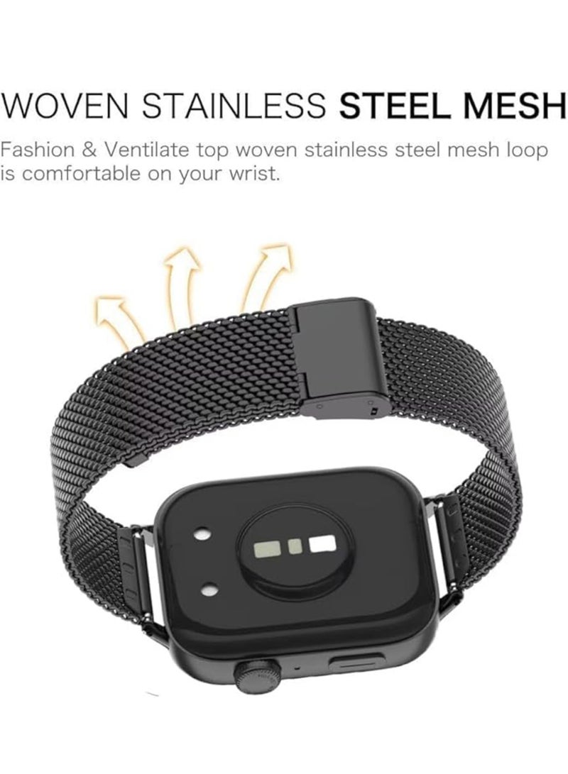 Aookay 2 Pcs Watchband Compatible with Huawei Watch Fit 4 Pro/Fit 4/Fit 3 Band,Stainless Steel Metal Replacement Strap Bracelet for Woman Man (Black+Grey)  - Image 5