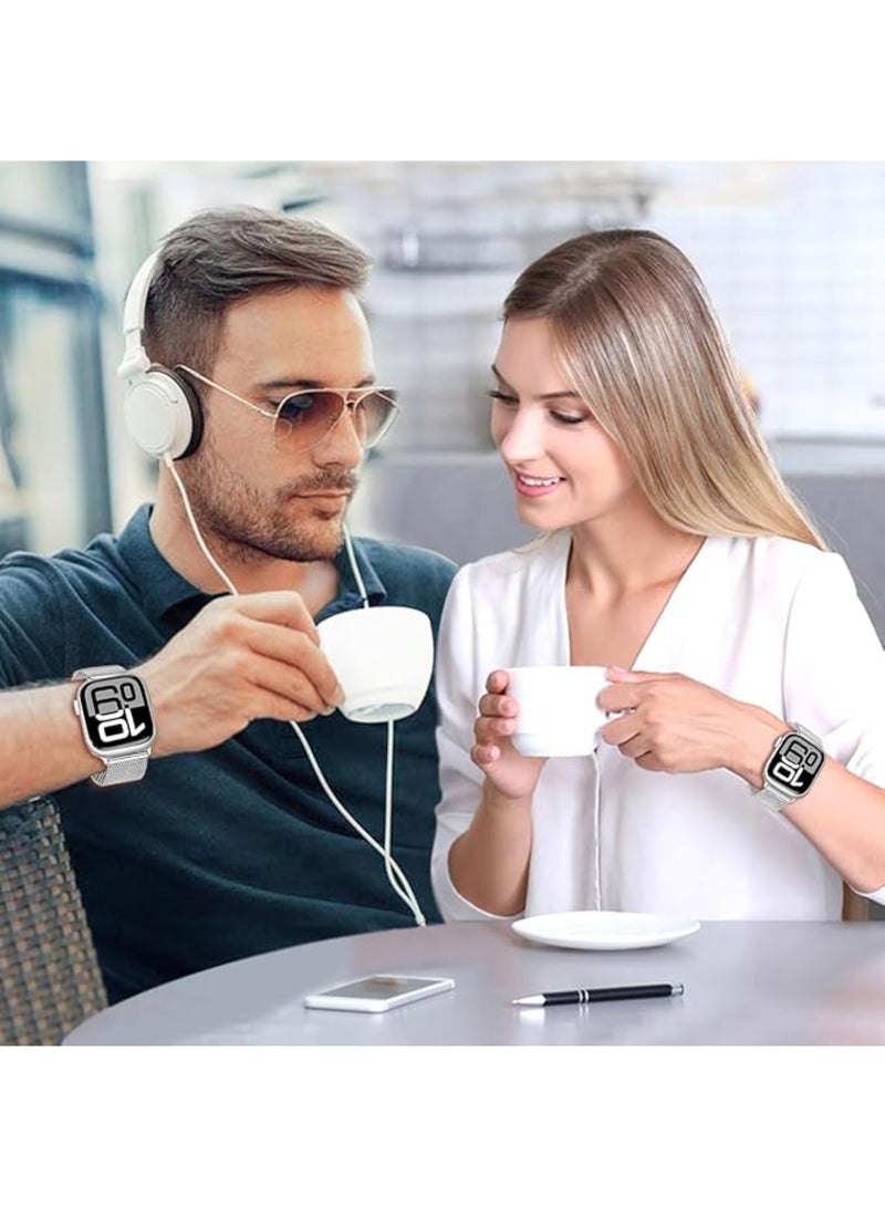 Aookay 2 Pcs Watchband Compatible with Huawei Watch Fit 4 Pro/Fit 4/Fit 3 Band,Stainless Steel Metal Replacement Strap Bracelet for Woman Man (Black+Grey)  - Image 2