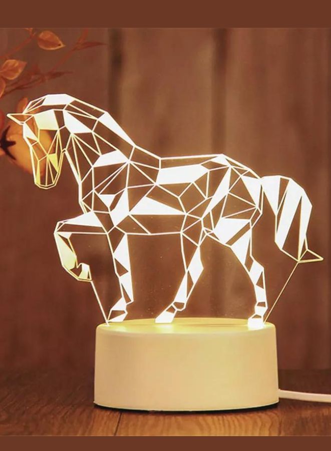 Fatio Horse 3D LED Acrylic Night Light | USB & Battery Powered Bedroom Table Lamp | 20 x 20 x 11 cm - Image 1